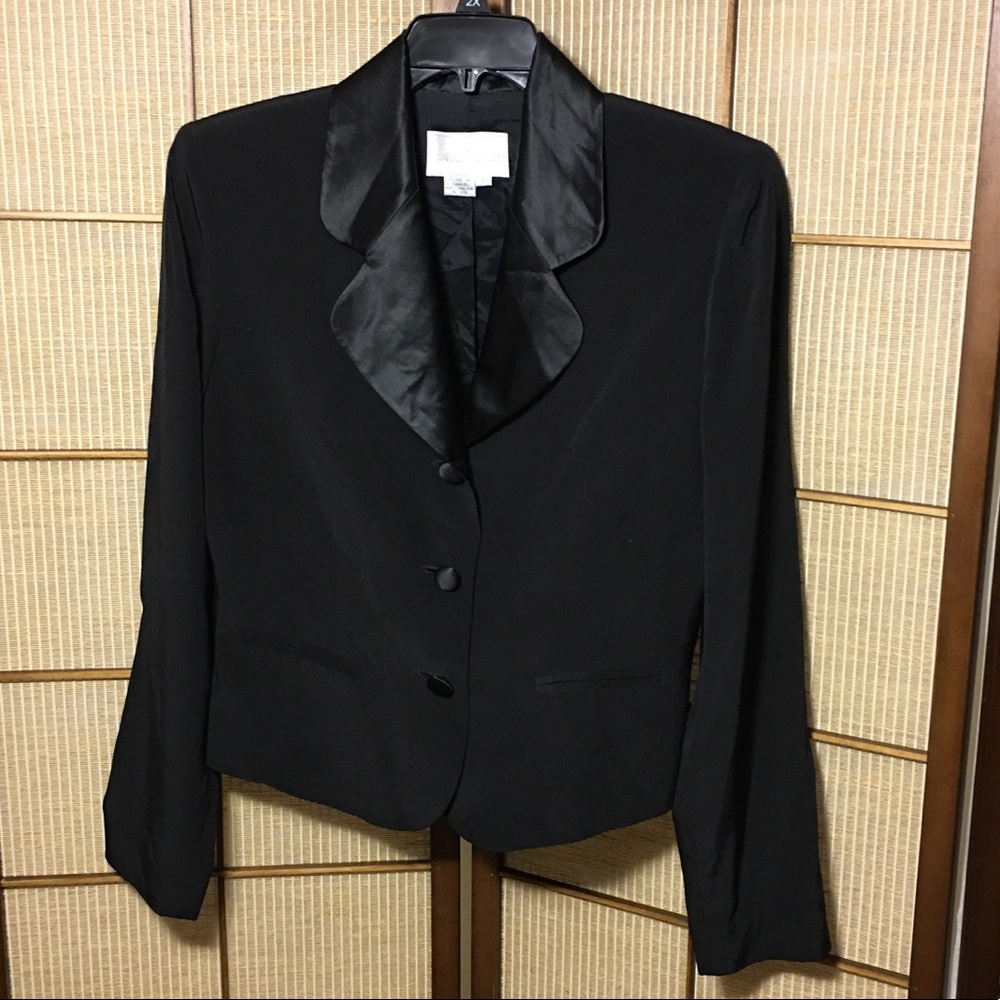 Black Silk Blazer Size 10 by Barrie Pace Ltd